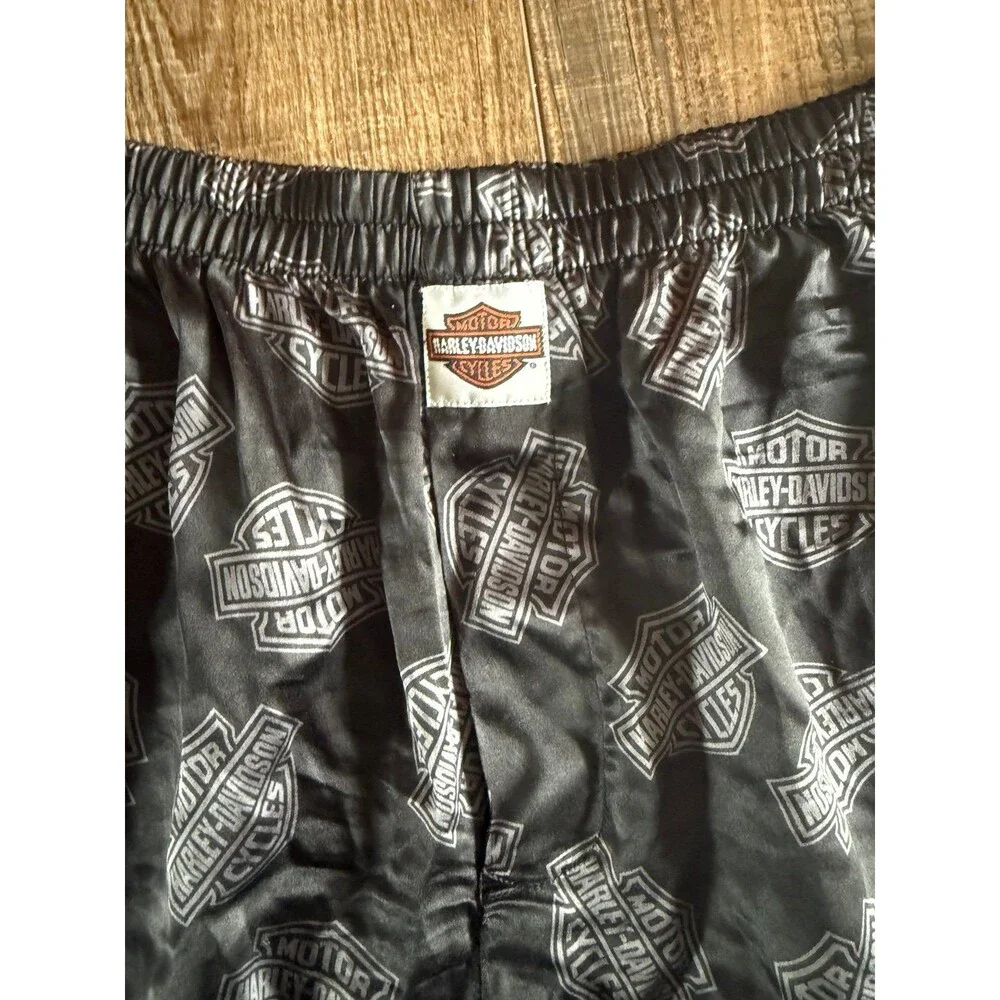 Men’s Vintage Harley Davidson Silk Boxers Sz. XL Black & Gray